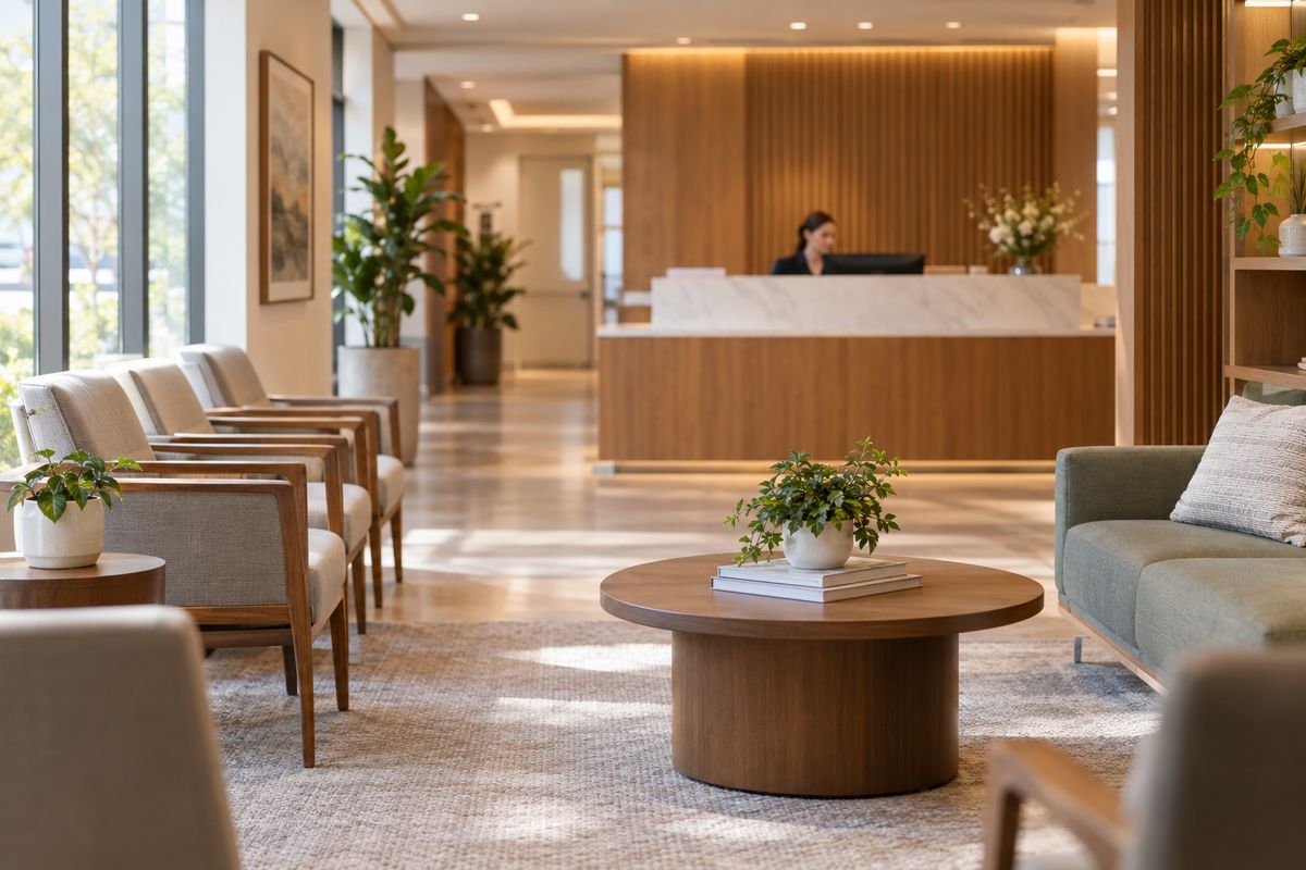 A modern outpatient clinic reception area